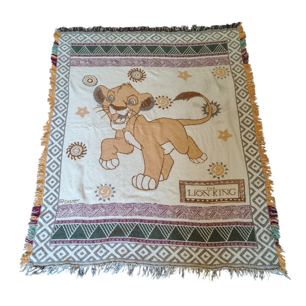 Beacon Disney Simba Lion King tapestry Throw Blanket 60x48